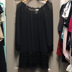 Sheer dress with slip and sequin detail